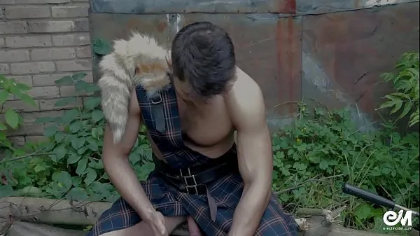 Best Cute shirtless guy in scottish kilt playing with cock after hard work fresh Videos