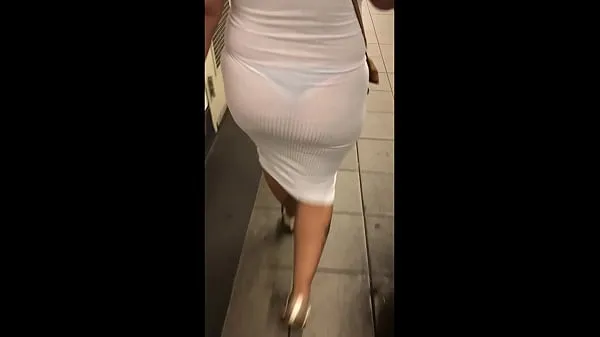 Best Wife in see through white dress walking around for everyone to see fresh Videos
