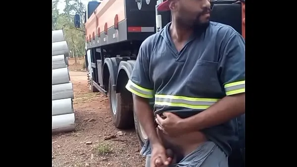 Best Worker Masturbating on Construction Site Hidden Behind the Company Truck fresh Videos